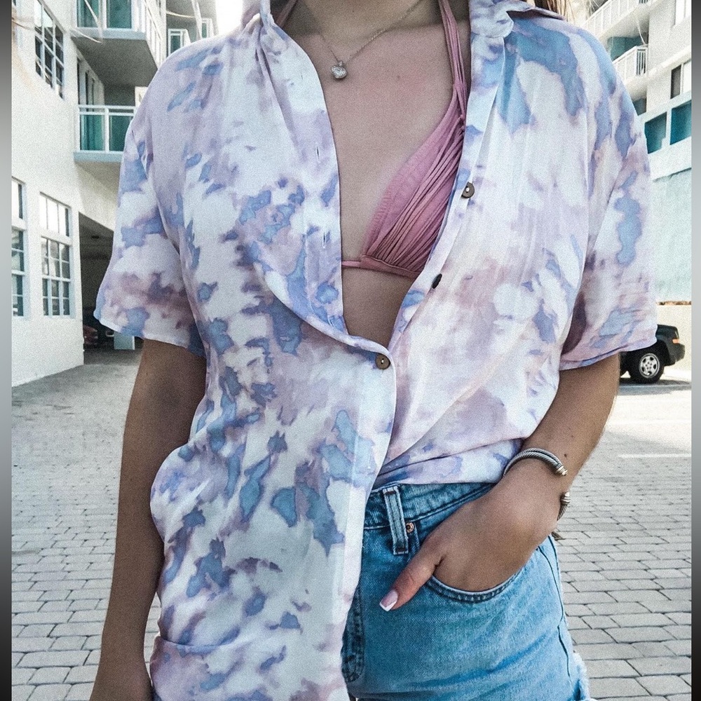 Tie Dye Beach Cover up w/Pockets